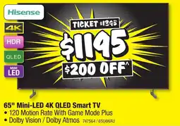 JB Hi-Fi 65" mini-led 4k qled smart tv offer