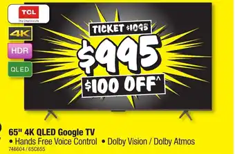 JB Hi-Fi 65" 4K QLED Google TV offer