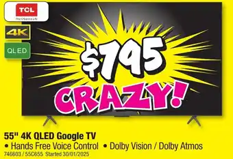 JB Hi-Fi 55 4K QLED Google TV offer