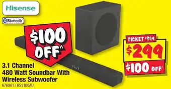 JB Hi-Fi 480 Watt Soundbar With Wireless Subwoofer offer