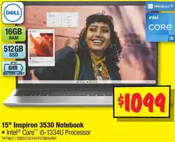 JB Hi-Fi 15 Inspiron 3530 Notebook offer