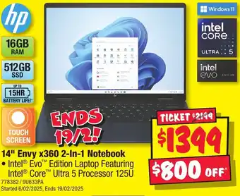 JB Hi-Fi 14 Envy x360 2-In-1 Notebook offer