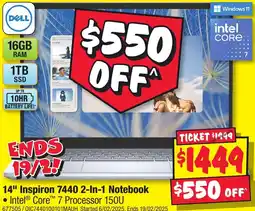 JB Hi-Fi 14 Inspiron 7440 2-In-1 Notebook offer