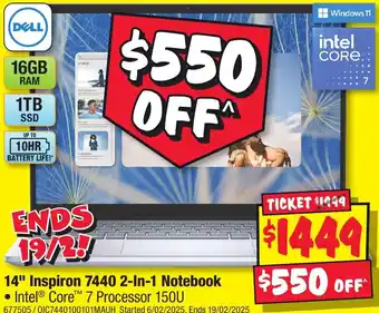 JB Hi-Fi 14 Inspiron 7440 2-In-1 Notebook offer