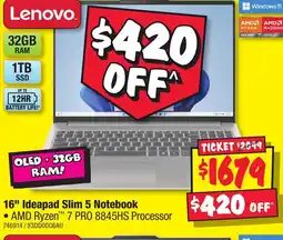 JB Hi-Fi 16 Ideapad Slim 5 Notebook offer