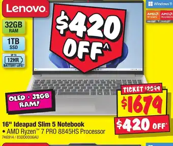 JB Hi-Fi 16 Ideapad Slim 5 Notebook offer