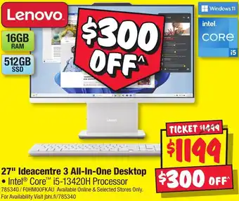 JB Hi-Fi 27 Ideacentre 3 All-In-One Desktop offer