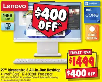 JB Hi-Fi 27 Ideacentre 3 All-In-One Desktop offer