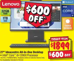 JB Hi-Fi 27 Ideacentre All-In-One Desktop offer