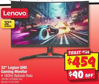 JB Hi-Fi 32 Legion QHD Gaming Monitor offer