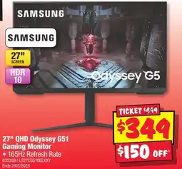 JB Hi-Fi 27 QHD Odyssey G51 Gaming Monitor offer