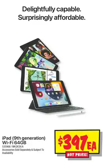 JB Hi-Fi iPad 9th generation WiFi 64GB offer