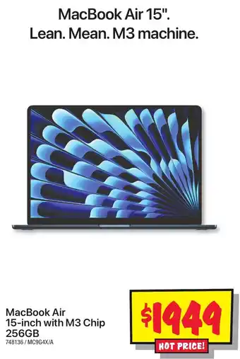 JB Hi-Fi MacBook Air 15inch with M3 Chip 256GB offer