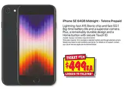 JB Hi-Fi iPhone SE 64GB Midnight Telstra Prepaid offer