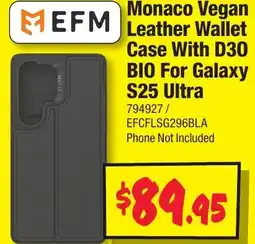 JB Hi-Fi Monaco Vegan Leather Wallet Case With D30 BIO For Galaxy S25 Ultra 794927/ offer