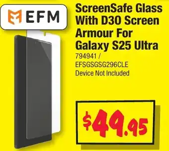 JB Hi-Fi ScreenSafe Glass With D30 Screen Armour For Galaxy S25 Ultra offer