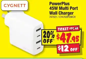 JB Hi-Fi PowerPlus 45W Multi Port Wall Charger offer