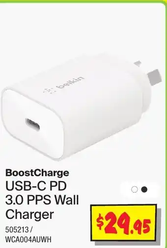 JB Hi-Fi BoostCharge USB-C PD 3.0 PPS Wall Charger offer