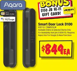 JB Hi-Fi Smart door lock d100 offer