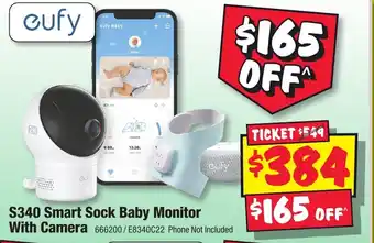 JB Hi-Fi S340 smart sock baby monitor with camera offer