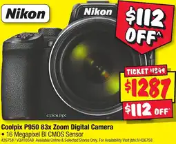 JB Hi-Fi Coolpix p950 83x zoom digital camera offer