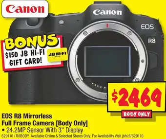 JB Hi-Fi Eos r8 mirrorless full frame camera offer