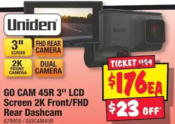 JB Hi-Fi Go cam 45r 3" lcd screen 2k front/fhd rear dashcam offer