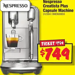 JB Hi-Fi Nespresso creatista plus capsule machine offer