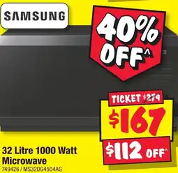 JB Hi-Fi 32 litre 1000 watt microwave offer