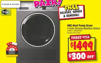 JB Hi-Fi 9kg heat pump dryer offer