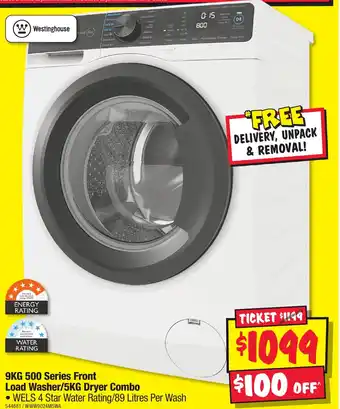 JB Hi-Fi 9kg 500 series front load washer/5kg dryer combo offer