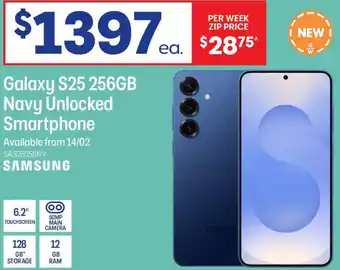 Officeworks Galaxy s25 256gb navy unlocked smartphone offer