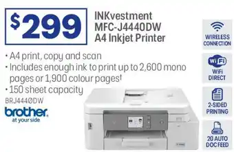 Officeworks INKvestment MFC-J4440DW offer