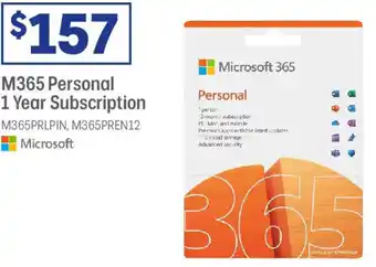 Officeworks M365 personal 1 year subscription offer