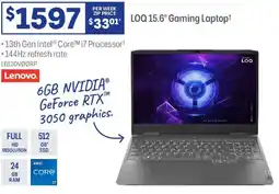 Officeworks Loq 15.6" gaming laptopt offer