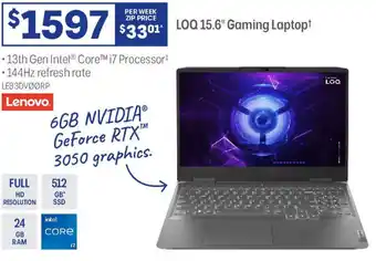 Officeworks Loq 15.6" gaming laptopt offer