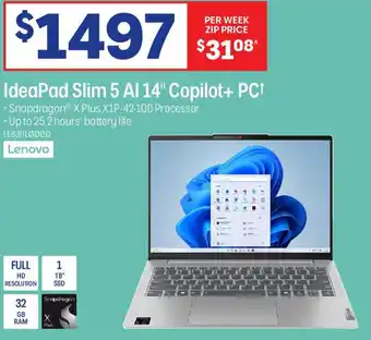 Officeworks Ideapad slim 5 al 14" copilot+ pc offer