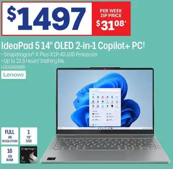 Officeworks Ideapad 5 14" oled 2-in-1 copilot+ pc offer