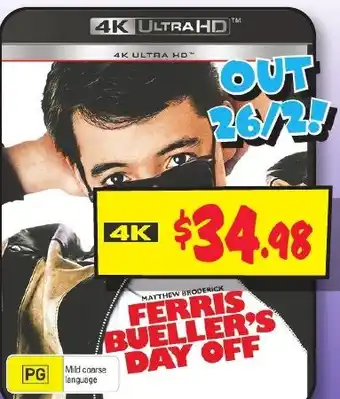 JB Hi-Fi Ferris bueller's day off offer