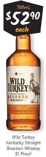 Cellarbrations Wild turkey kentucky straight bourbon whiskey offer