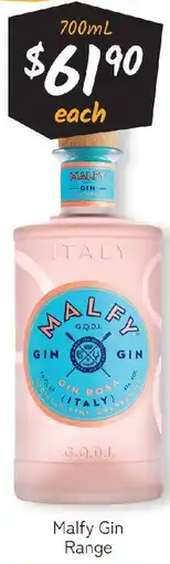 Cellarbrations Malfy gin range offer