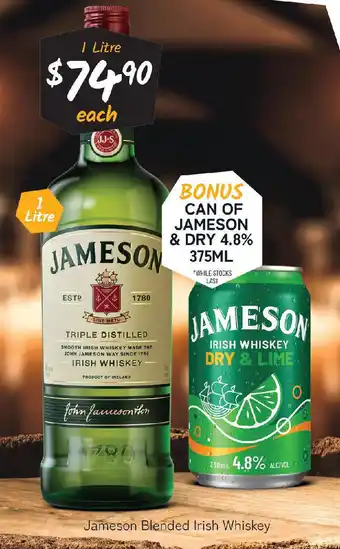 Cellarbrations Jameson blended irish whiskey offer