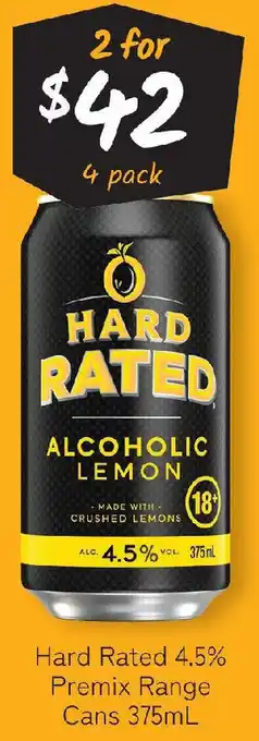 Cellarbrations Hard rated 4.5% premix range cans offer