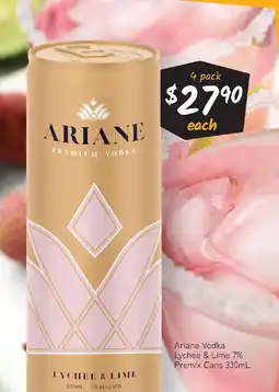 Cellarbrations Ariane vodka lychee & lime 7% premix cans offer