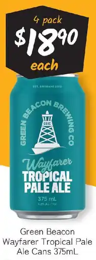 Cellarbrations Green beacon wayfarer tropical pale ale cans offer