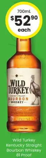 The Bottle O Wild turkey kentucky straight bourbon whiskey 81 proof offer