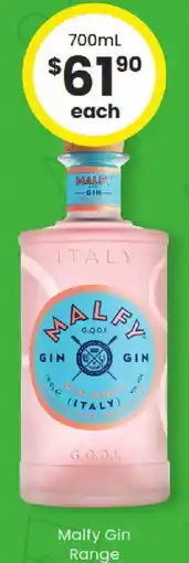 The Bottle O Malfy gin range offer