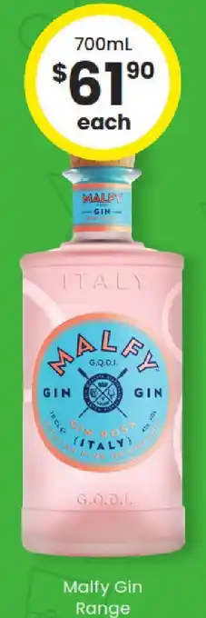 The Bottle O Malfy gin range offer