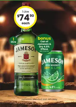 The Bottle O Jameson blended irish whiskey offer