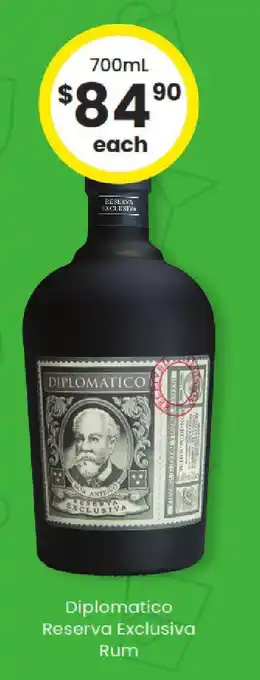 The Bottle O Diplomatico reserva exclusiva rum offer